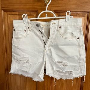 White, size 2, American eagle, ripped, jean shorts